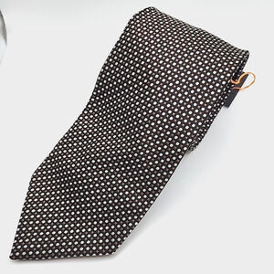 Giulia Visconti Gold-Black with Silver Dots Silk Necktie - Made in Italy